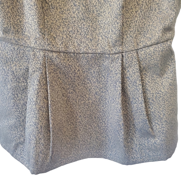 Tulle Gold Marbled Peplum Sleeveless Blouse Keyhole Button Back Zippered Medium - Picture 2 of 7